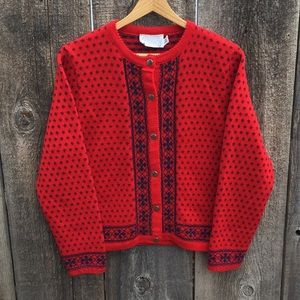 VTG Pendleton 100% Wool Patterned Cardigan Sweater